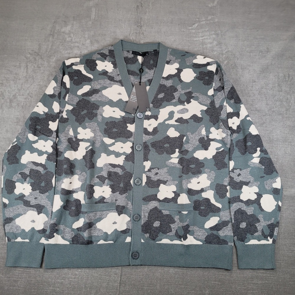 Greyson Men's XL Golf Cheyenne Camo Cardigan‎ Sweater Merino Wool Blend New